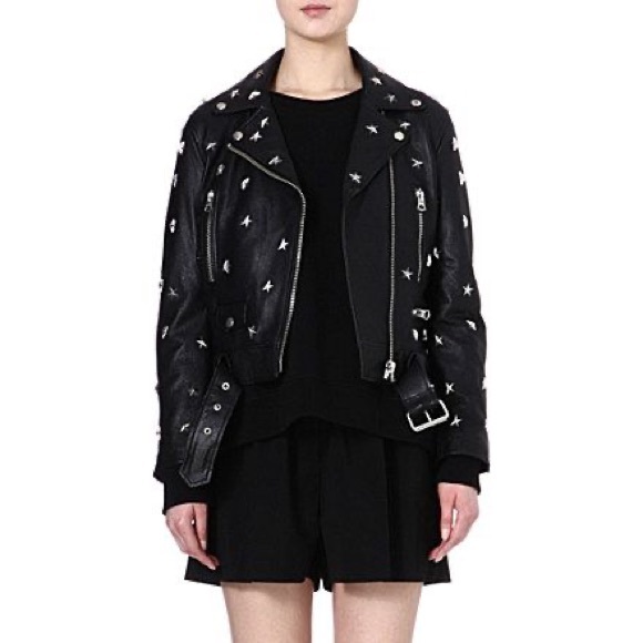 Acne Studios Jackets & Blazers - NEW Acne Studios Moto Studded Star Leather Jacket